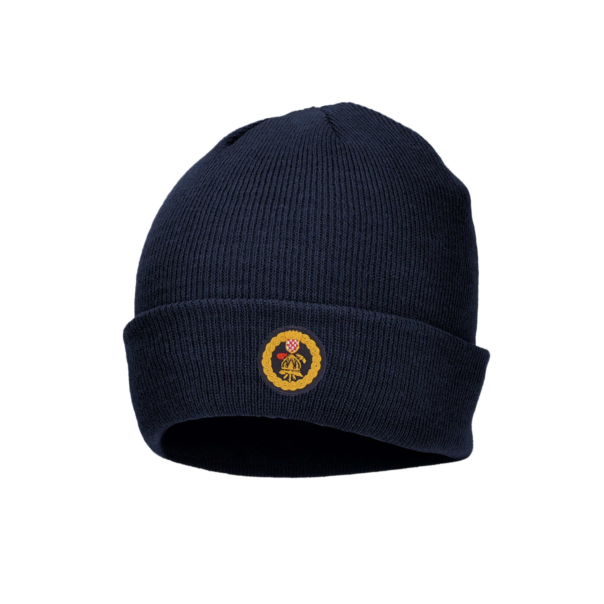 Double wool cap with fire emblem