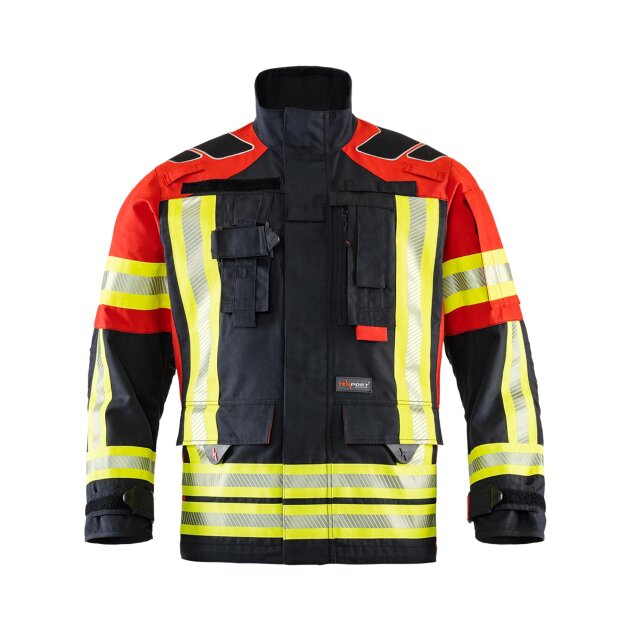 Fire suit for fighting forest and vegetation fires.