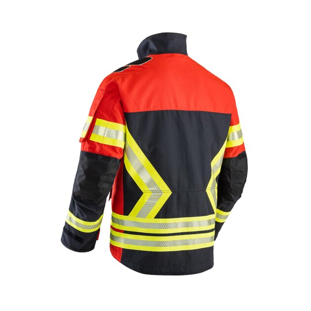 Protective two part suit for wildland firefighting.