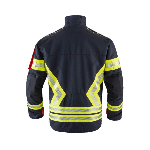 Protective two part suit for wildland firefighting.