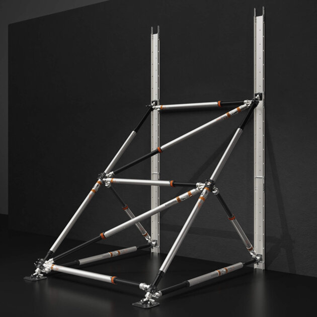 Holmatro OmniShore Struts set for vehicle stabilization and wall support.