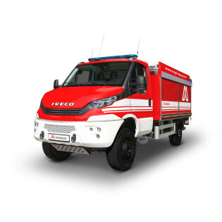 Compact and lightweight  firefighting vehicle with all wheel drive.