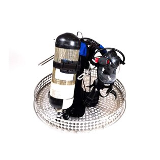 The SCBA Holders makes it possible to place and decontaminate two complete SCBAs.