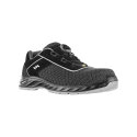 Low cut safety work shoes with plastic toe cap and kevlar midsole.