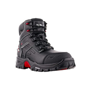 Ankle safety shoes with composite toe cap and kevlar midsole.