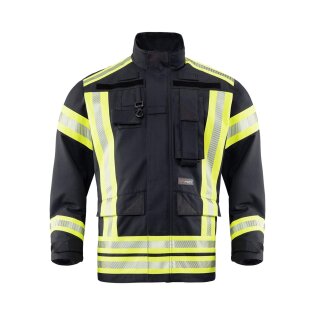 Modern garment for the technical emergency services. It combines a modern cut of jacket and trousers with a progressive, highly visible look.