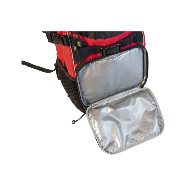 Višenamjenski ruksak za vatrogasce, s reflektirajućim trakama za bolju vidljivost i funkcionalnim pretincima za opremu.