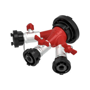 AWG Distributor C-DDD Compact The three-part fire fighting water distributor is used to redistribute one large water flow into three smaller ones (C/3D).