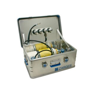 Dönges Oxygen box MANV Transportable oxygen system to set up an oxygen supply point. Two 5 litre oxygen cylinders box.