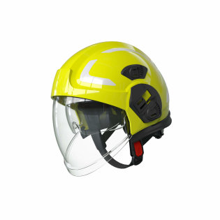 The PAB Fire 05 High Visibility helmet is a fire helmet for interventions. Its appearance and design allow for high visibility in the dark and smoke.