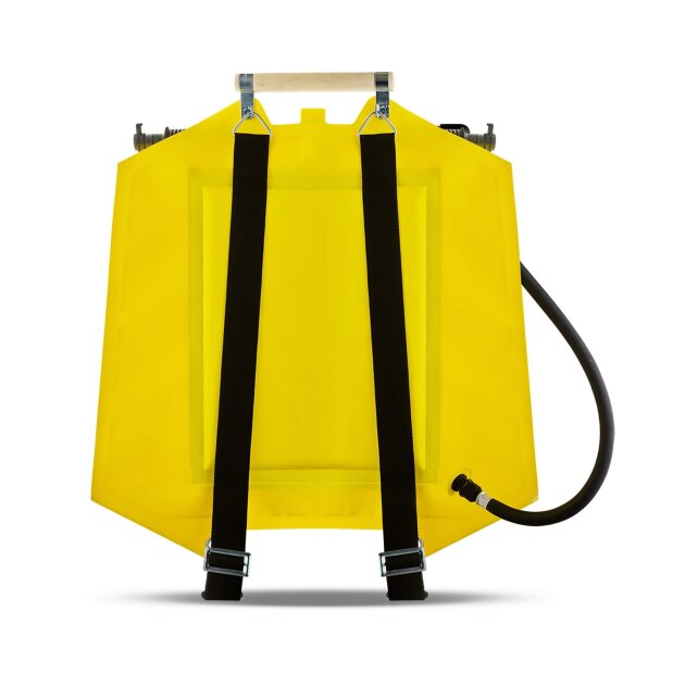 Water backpack for extinguishing initial fires with 25 liters of water. Wildland firefighting water backpack.