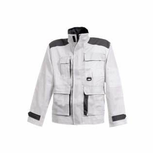 Radna jakna Spektar sa pet funkcionalnih džepova, bijela boja