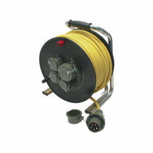 Produžni kabel za struju 230 V/400 V, 16 A DIN 14680, 50 m, na kolutu sa motalicom