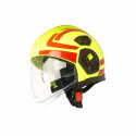 Fire helmet for structural firefighting.