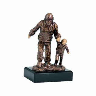 Fire Souvenir, Firefighter with Child RFST 2020, bronze color