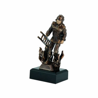 Fire Souvenir, Firefighter with a ladder RTYR 3768, bronze color
