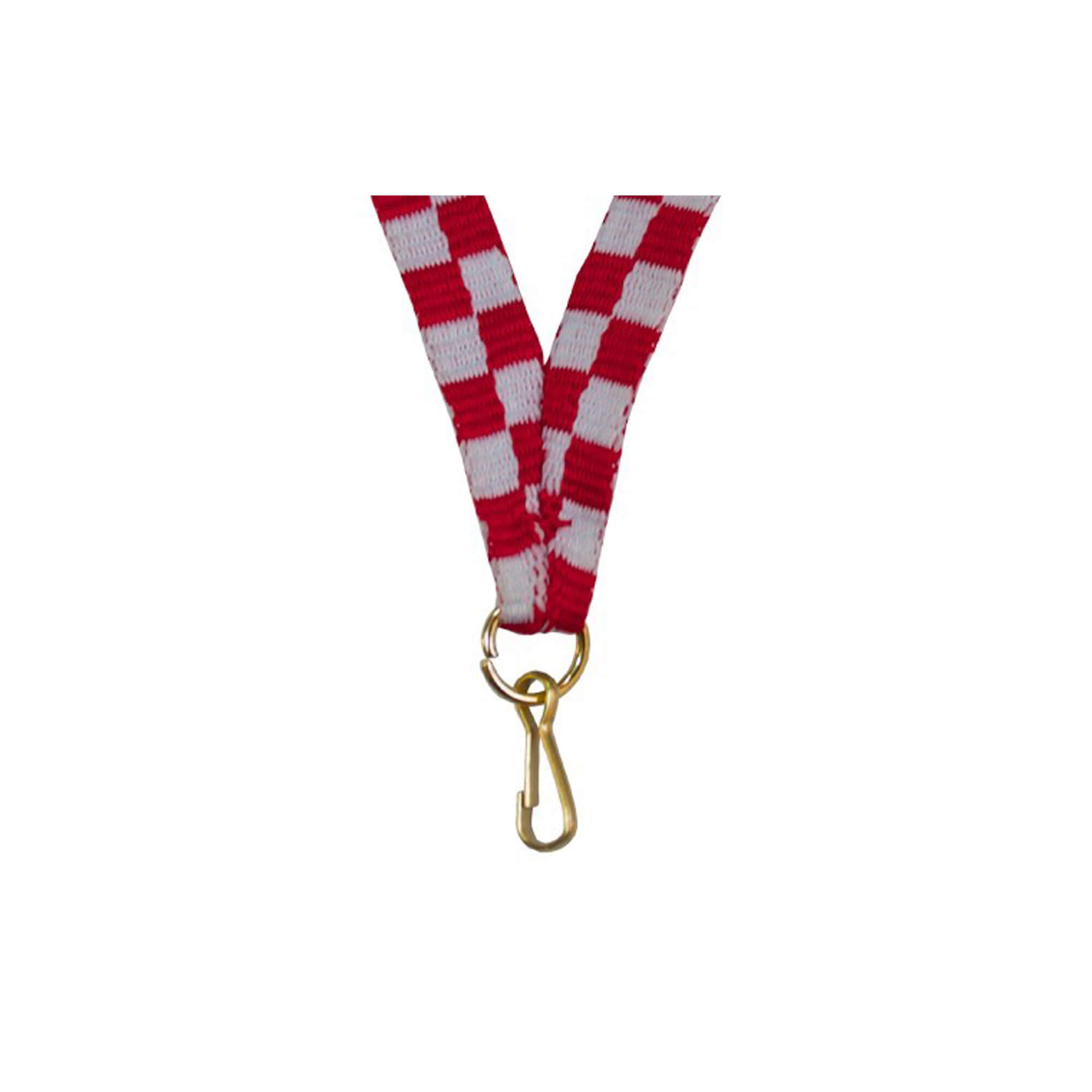 Medal ribbon 10 mm with ring, red and white checkered