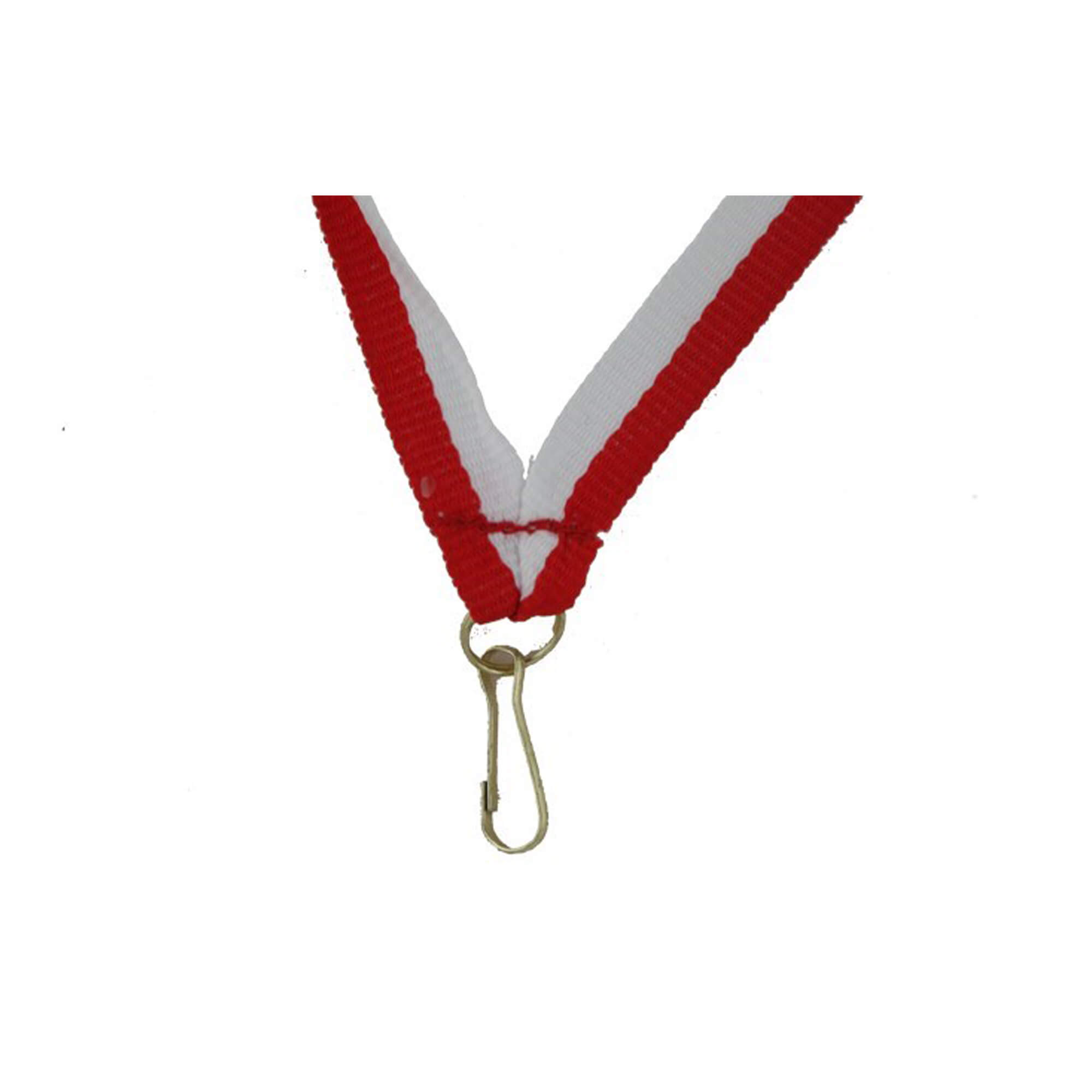 Medal ribbon 10 mm with ring, red / white