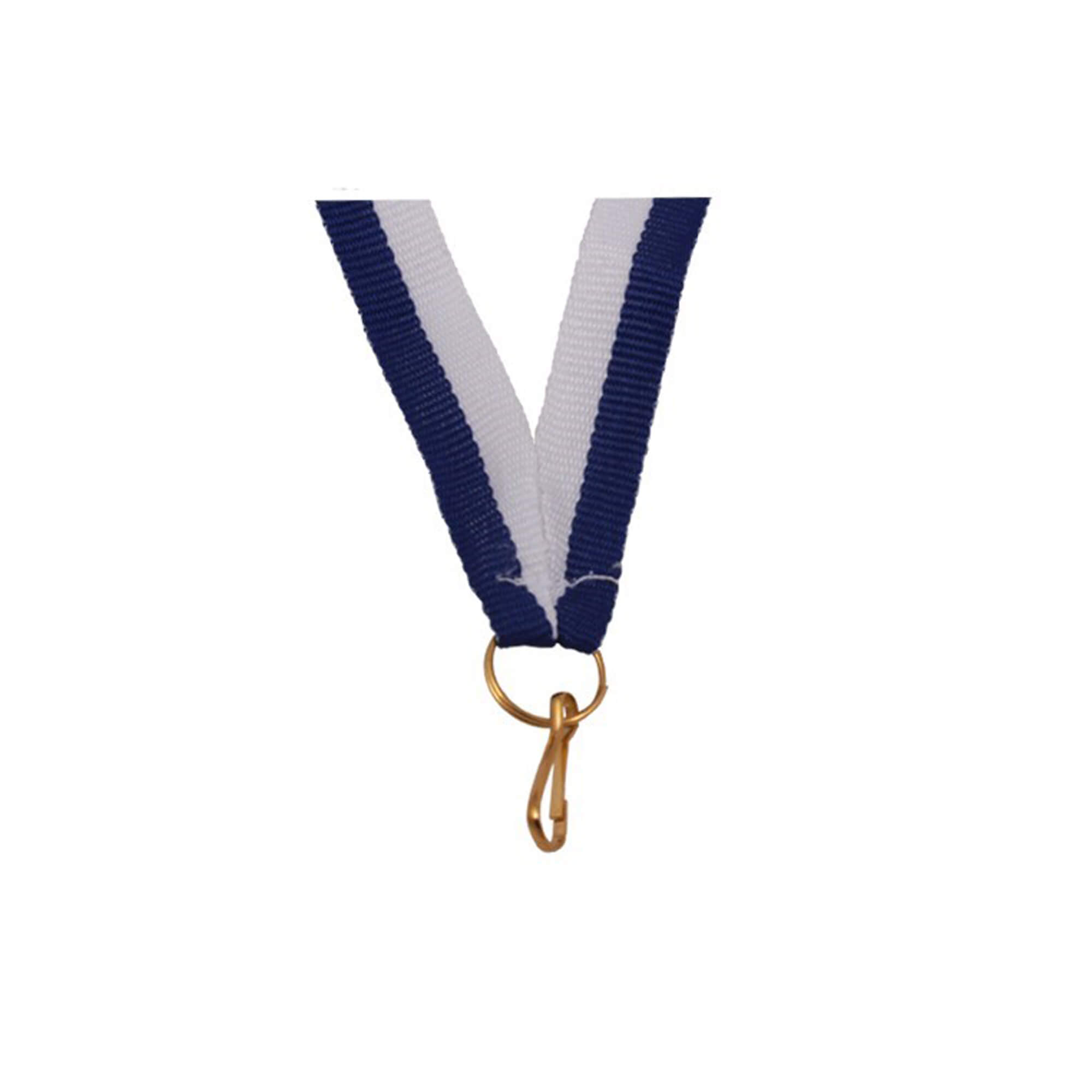 Medal ribbon 10 mm with ring, blue / white
